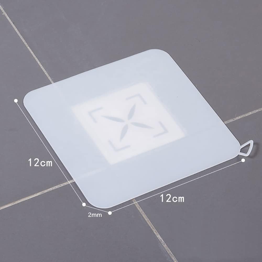 Silicone Tub Stopper Floor Drain Cover, 2 Pieces Sewer Anti-Odor Mat Deodorizing Drain Plugs for Kitchen,Bathroom and Laundry(5x5inch)