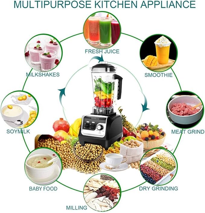Blender Professional Countertop Blender, 2200W High Speed Commercial Blender for Shakes and Smoothies with 70Oz BPA Free Container, Smoothie Maker for Crushing Ice, Frozen Dessert, and Nuts etc.