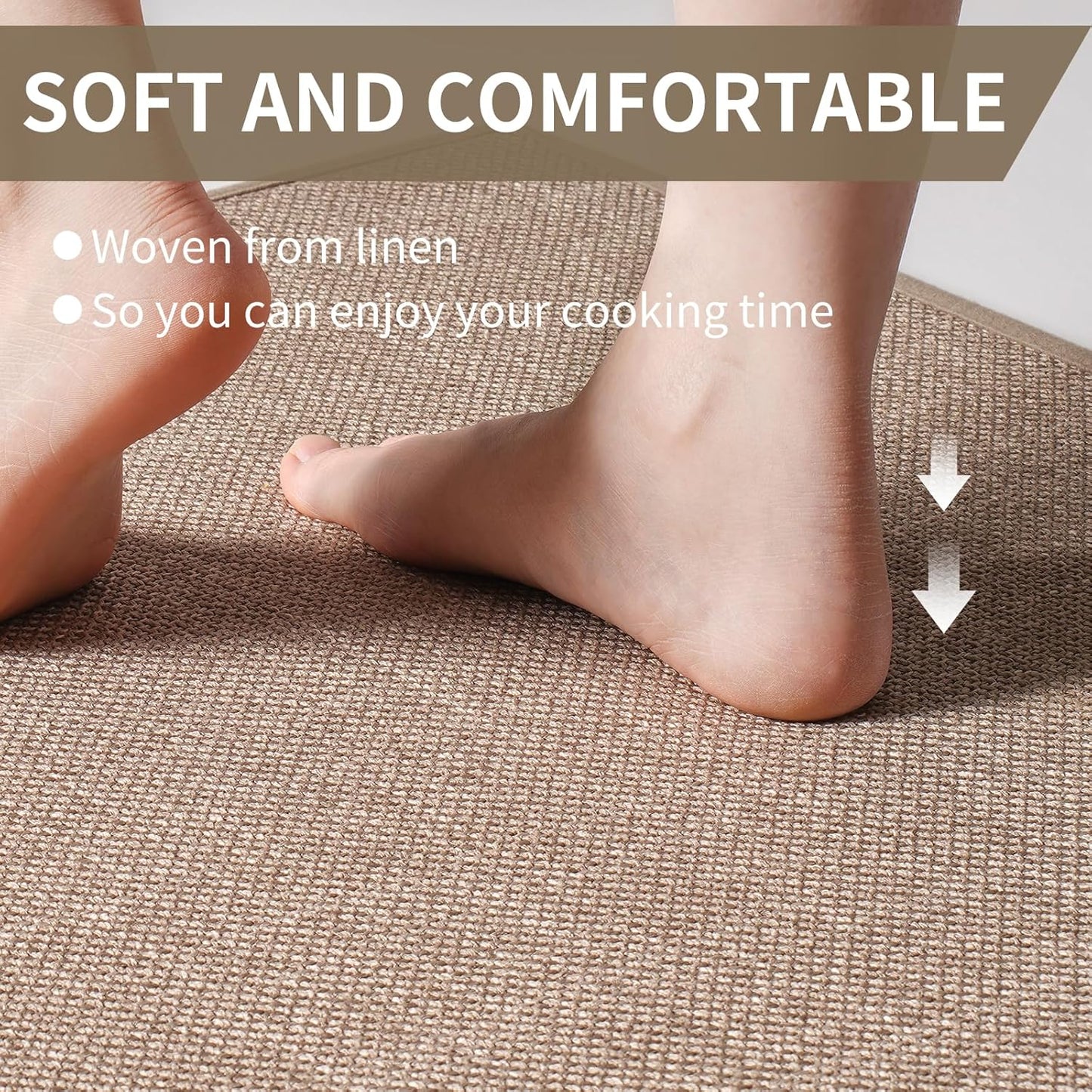 Kitchen Rugs and Mats Non Slip Washable, Absorbent Runner Rugs for Kitchen, Front of Sink, Kitchen Mats for Floor,Easy to Clean and Maintain Kitchen Floor mat(Brown, 17"x30")
