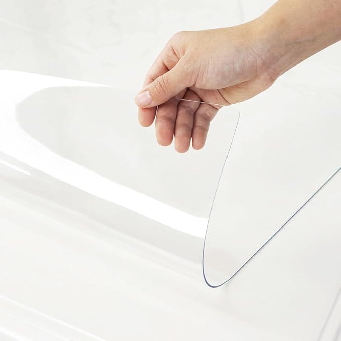 Warmstar Clear Table Cover Protector 42 x 72 Inch,1.5mm Thick Plastic Table Cover Rectangle,PVC Clear Table Protector,Desk Protector Mat for Kitchen, Dresser, Writing Desk，Dining Room Table