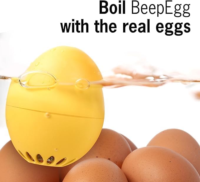 BeepEgg Basic Turquoise – Egg Timer for Boiling Eggs – Musical Egg Cooker for Soft, Medium, Hard Eggs – Food Safe – Singing Floating Egg Timer – Egg Cooker for 3 Levels of Doneness - Brainstream