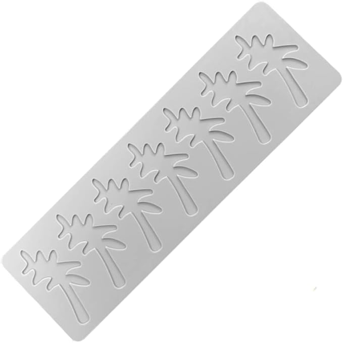 3D Hollow Leaf Fondant Lace Mold Multi Leaves Flower Candy Mold Chocolate Sugar Craft Cake Decoration Cupcake Top (C Coconut Tree_11.52 * 3.6 * 0.12inch)