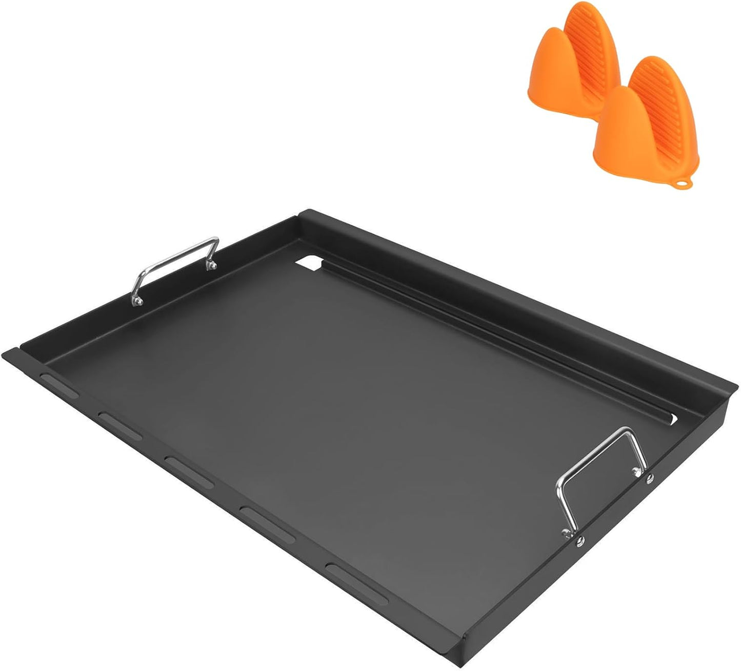 Full-Size Griddle Inserts for Nexgrill Home Depot 4 Burner & 5 Burner Grills 720-0830H 720-0830X 720-0888 720-0888N, Flat Top Griddle with Silicone Handles for Nexgrill 5 Burner 720-0882A 720-0882S
