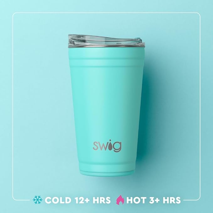 Swig Life 24oz Party Cup, Stackable Insulated Travel Coffee Tumbler with EZ Slider Lid, Cup Holder Friendly, Stainless Steel 24 oz Tumbler, Reusable Coffee Mug (Errbody Boat)