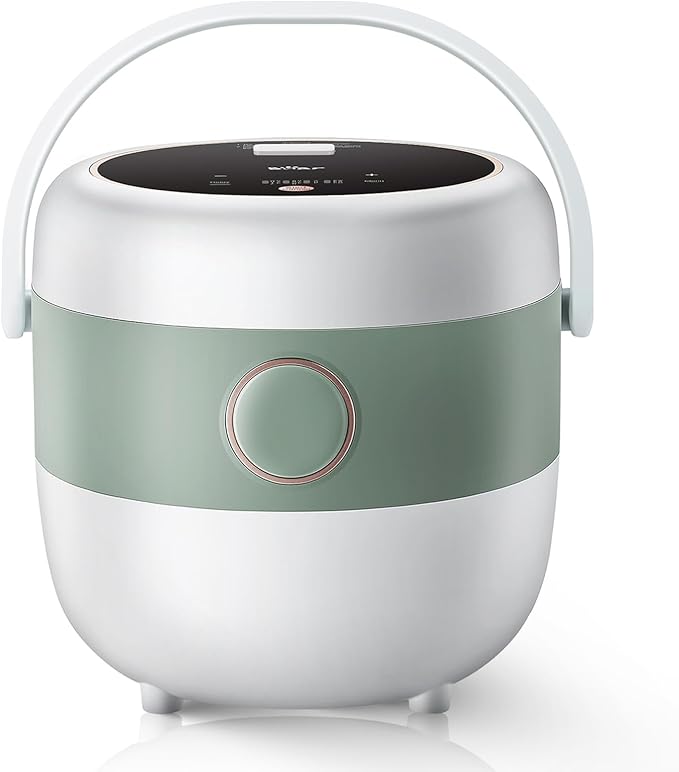 Bear Rice Cooker 3 Cups (Uncooked), 3D Heating and Fuzzy Logic, Healthy Nonstick Small Rice Cooker, PFAS-Free, Touch-Screen, for White/Brown Rice Quinoa Oatmeal Soup