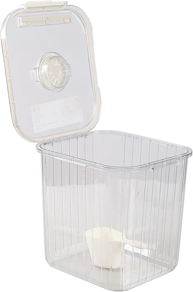 22 Lbs Airtight Rice Container with Cup, Clear Food Storage Container for Dry Food, 1 Pack