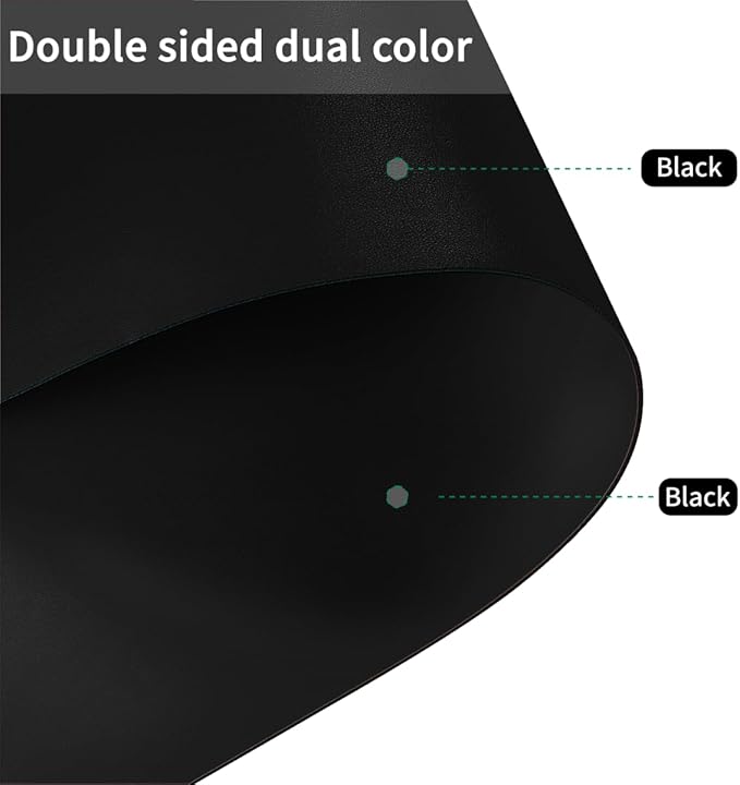 Dresser Mat - 20x40 Inch Waterproof Easy to Clean Can Conceal Flaws Protector The Table Top from Scratches Used for Coffee Table Dresser(Black+Black 20x40)