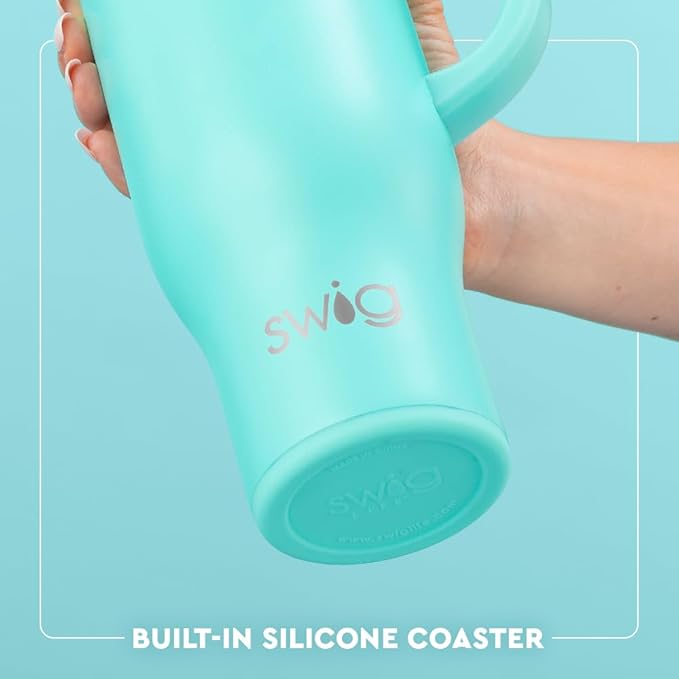 Swig Life 30oz Mega Mug, 30 oz Tumbler with Handle and Straw, Cup Holder Friendly, Dishwasher Safe, Extra Large Insulated Tumbler, Stainless Steel Water Bottle (Ultra Violet)