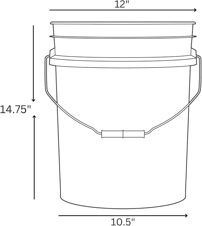 House Naturals 5 Gallon Premium HPDE Plastic Bucket - Made in USA Food Grade Storage Container, BPA Free All Purpose Pail (5, Lime)
