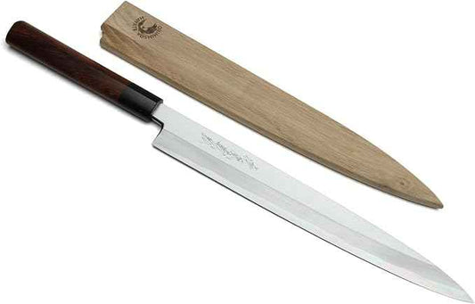 Yoshihiro Shiroko High Carbon Steel Kasumi Yanagi Rosewood Handle Sushi Sashimi Chef Knife (10.5" (270mm))