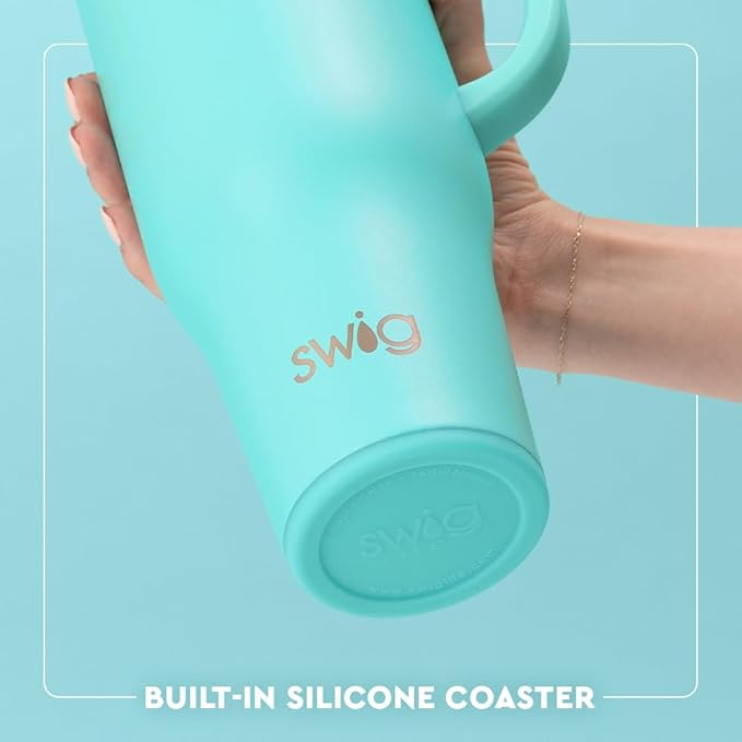 Swig Life 40oz Mega Mug, 40 oz Tumbler with Handle, Cup Holder Friendly, Dishwasher Safe, Extra Large Insulated Tumbler, Stainless Steel (Bourbon Barrel)