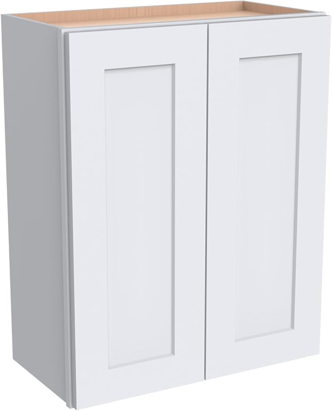 Wall-Mounted Cabinet – Solid Wood Shaker Style Medicine Cabinet with Adjustable Shelves & Soft-Close Doors for Bathroom, Kitchen, and Office Storage (White, 39" W x 12" D x 36" H)