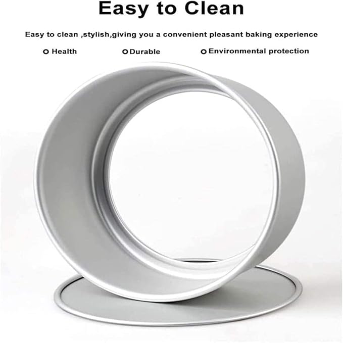 EXGOX 2 Pack 7-Inch Non-Stick Deep Aluminum Round Cake Pan With Removable Bottom For Wedding/Birthday/Christmas Cake Baking Round Cake Tin Set With Loose Base