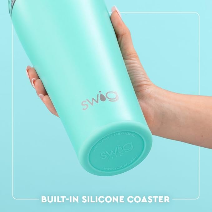 Swig Life 32oz Insulated Tumbler, Travel Coffee Tumbler with Lid, Cup Holder Friendly Travel Coffee Mug, Stainless Steel, 32 oz, Reusable Insulated Mug with Lid (Pagoda Paradise)