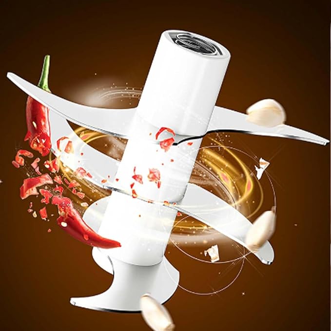 Electric Garlic Chopper, Mini Portable Veggie Cutter with 4/6 Stainless Steel Blades, Portable Wireless Rechargeable Mini Electric Garlic Food Chopper for Garlic, Onion, Chili, Nuts (Purple,320ML)