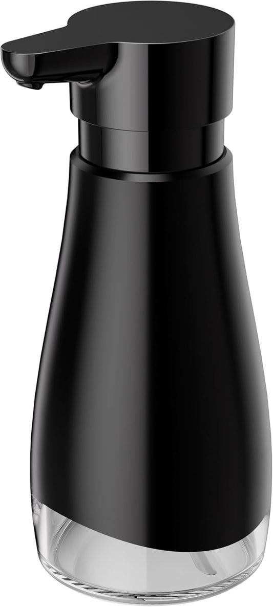 Oasis Creations 500 mL /17fl.oz Stainless Steel Liquid Soap Dispenser for Dish and Hand Soap - Black - Refillable - Great for Kitchen Bathroom or Countertop