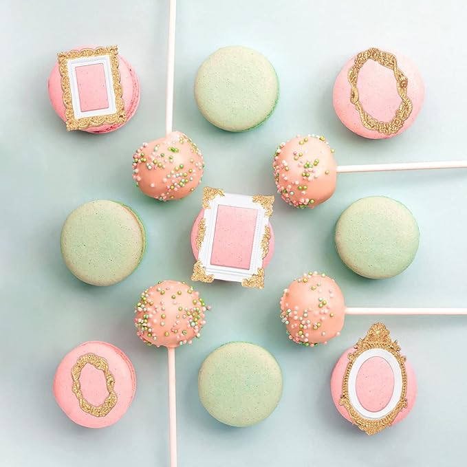 Sakolla Photo Frame Silicone Mold - 3 Pack Picture Fondant Candy Chocolate Molds Cake Decorating, Sugar, Gum Paste, Chocolate, Cookies, Resin, Polymer Clay - Pink