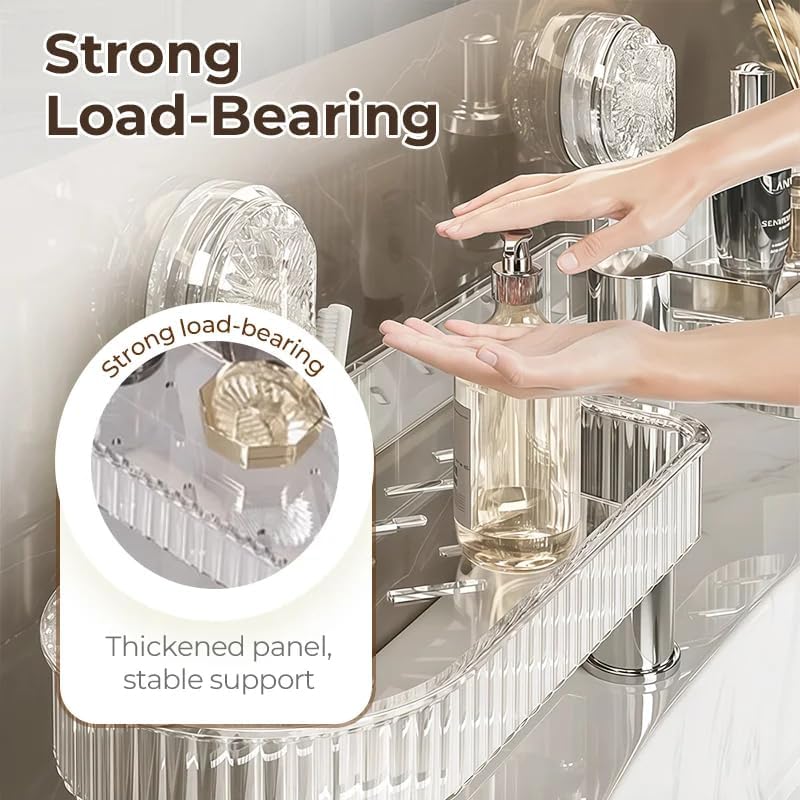 Universal Removable Faucet Storage Rack, Removable Faucet Storage Rack Installs (White)