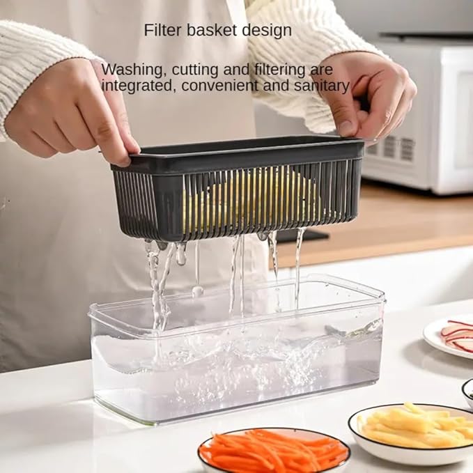 16-in-1 Ultimate Vegetable Chopper & Mandoline Slicer – Multi-Blade Food Dicer, Spiralizer, Grater & Cutter with Container – Kitchen Gadget for Fruits, Veggies, Cheese – Black & Green