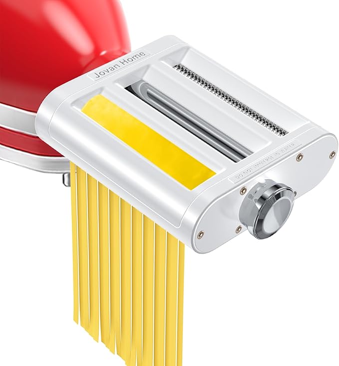 Pasta Maker Attachment for KitchenAid Stand Mixers 3 in 1 Set Includes Pasta Roller Spaghetti Cutter & Fettuccine Cutter, Pasta Attachment for KitchenAid By Jovan Home