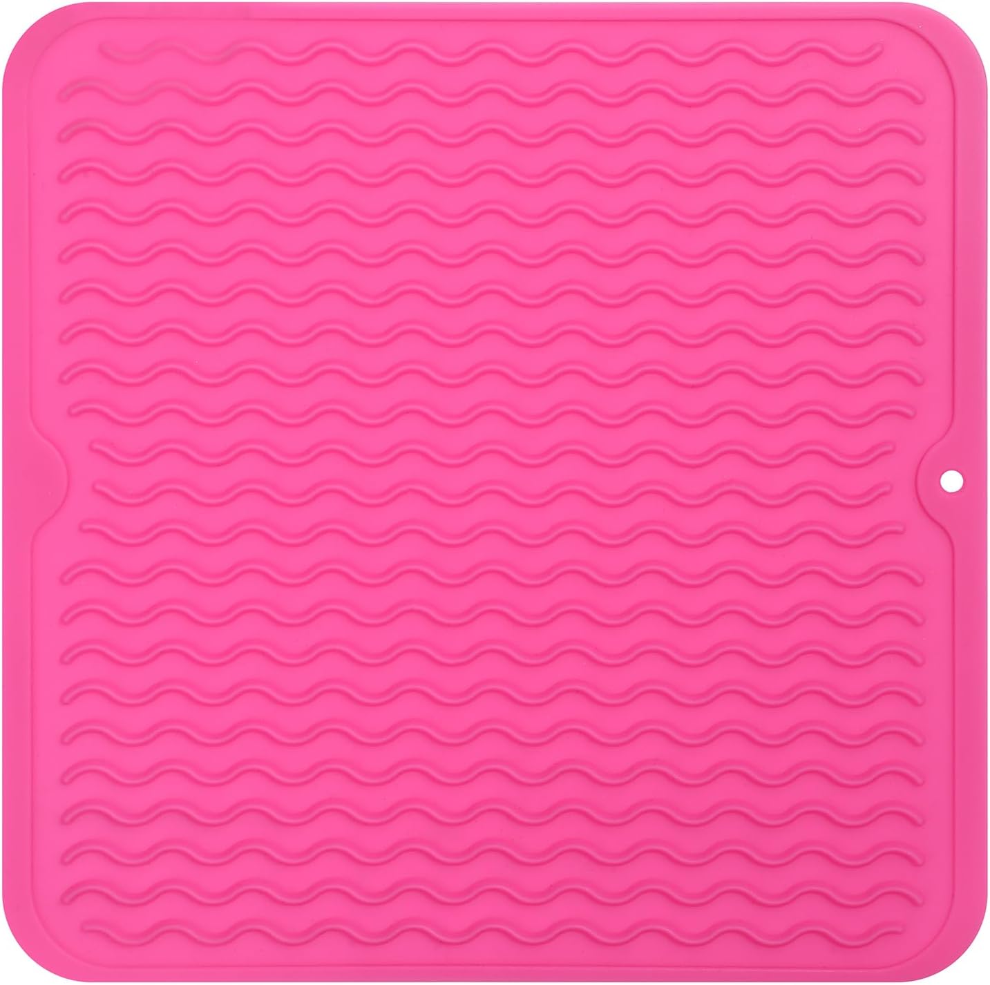 Silicone Dish Drying Mat for Multiple Usage,Easy clean,Eco-friendly,Heat-resistant Silicone Mat for Kitchen Counter or Sink,Refrigerator or Drawer liner Rose M 12 inches x 12 inches