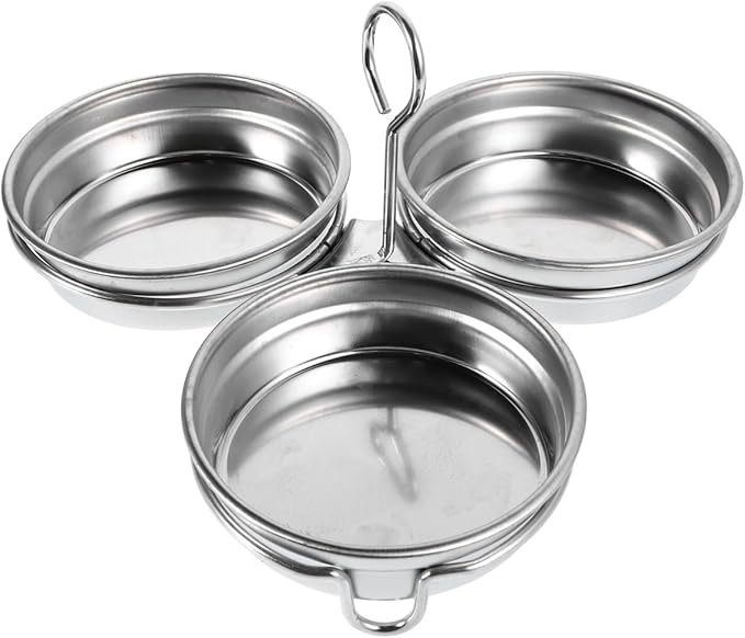BESTOYARD Egg Poacher Stainless Steel Poached Egg Maker Nonstick Boiling Mold 7.08X7.08X2.75In Multifunctional Steamed Pan Kitchen Tool