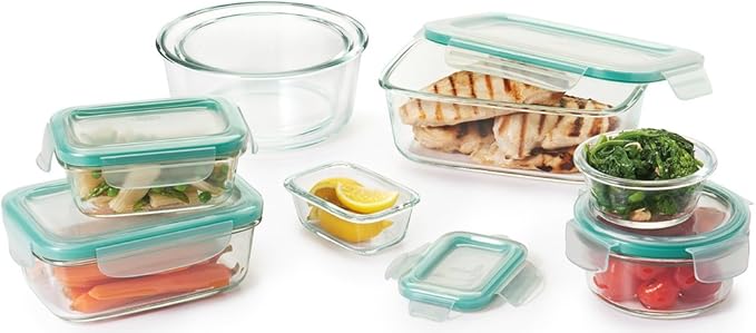 OXO Good Grips 1.6 Cup Smart Seal Leakproof Glass Rectangle Airtight Food Storage Container
