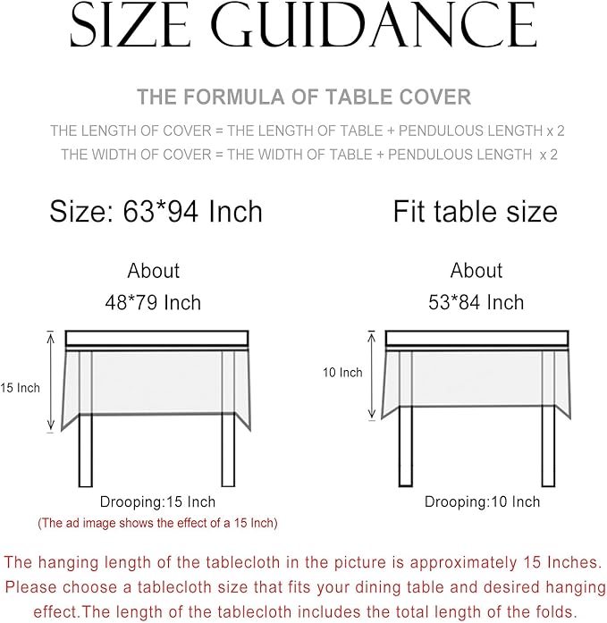 patdrea Designer Green French Linen Long Rectangular Tablecloth,Vintage Durable Floral Table Cloth,Decorative Table Cover for Kitchen Dining,Parties,Party,Christmas,Thanksgiving,63"x94"-Warbler