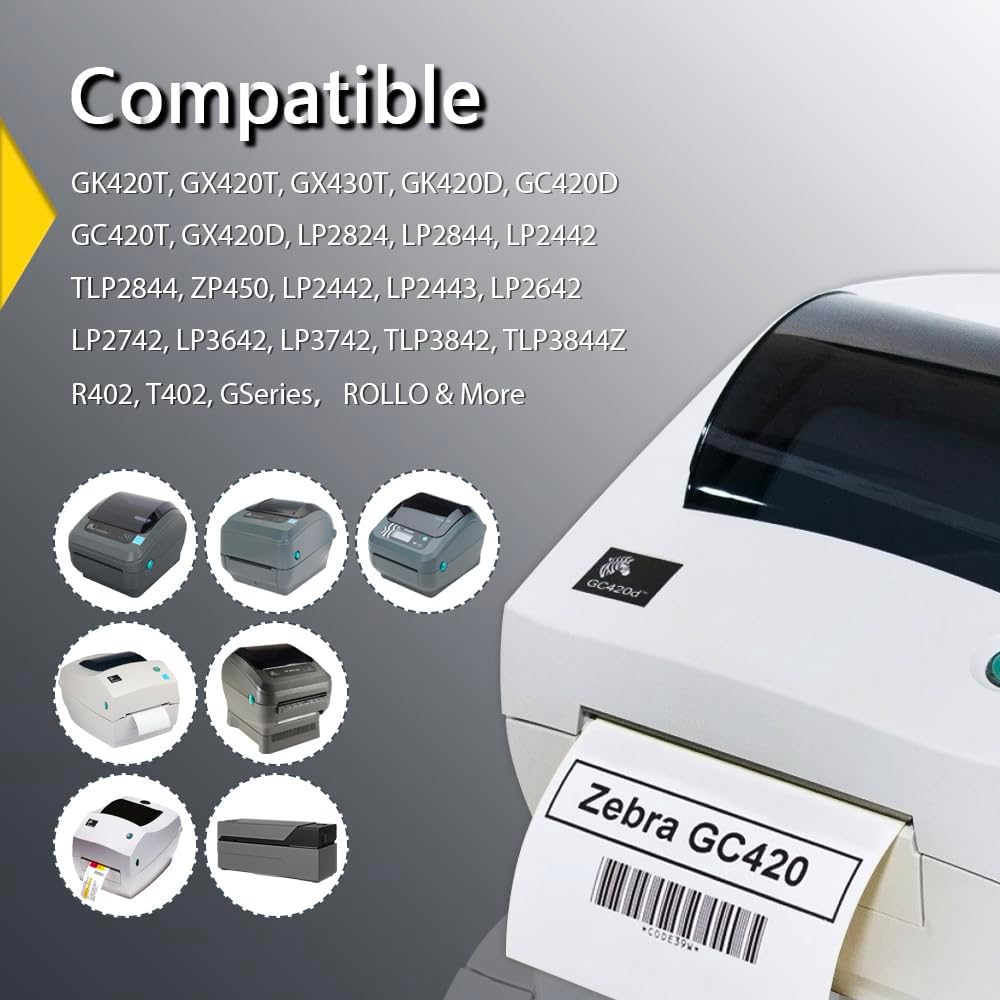 BETCKEY - 3" x 1.5" Barcode Shipping & Address Labels Compatible with Zebra & Rollo Label Printer,Premium Adhesive & Perforated[Green, 6 Rolls, 5700 Labels]