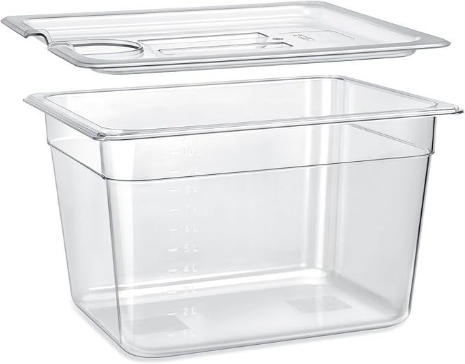 HOMENOTE Sous Vide Container 12 Quart With Lid,BPA Free Complete Accessories For Anova and Most Sous Vide Cookers,Anova Container Kit