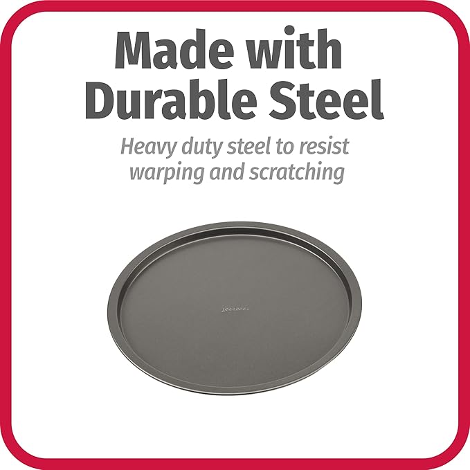 GoodCook Set of 4 Nonstick Steel 10 Inch Personal Pizza Pans Set, Gray