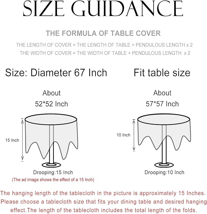 patdrea Designer French Linen Table Cloth for Round Table,Yellow Floral Pattern Durable Breathable Tablecloth,Fall Dacor for Kitchen Dining,Holiday Christmas,Thanksgiving,Diameter 67"-Cornflowers