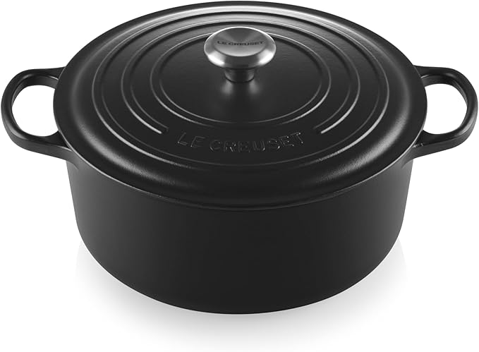 Le Creuset Enameled Cast Iron Signature Round Dutch Oven, 7.25 qt., Licorice