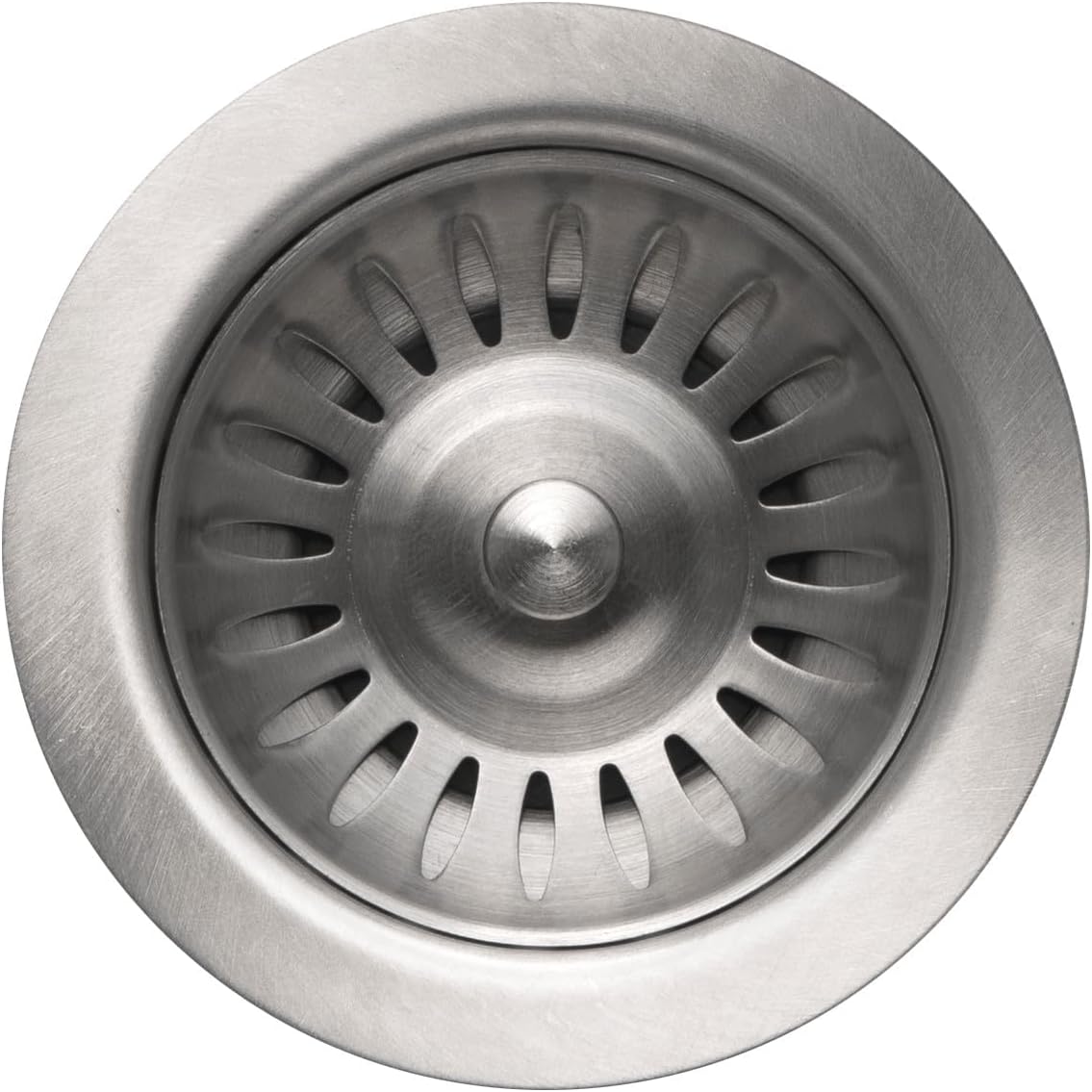 Houzer 190-9180 - 3-1/2 inch Stainless Steel Kitchen Sink Basket Strainer, Durable Food Catcher Stopper for Metal Kitchen Sink, Ideal for Filtering Waste and Preventing Clogs