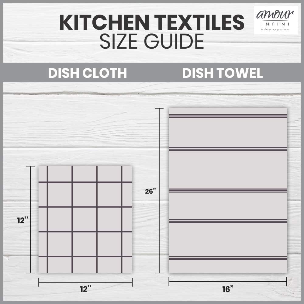 AMOUR INFINI Kitchen Towels Pack of 4 - Absorbent, Quick Drying Premium Cotton Tea Towel - Kitchen Linens 16x28 Inch Dish Towels with Hanging Loop (Blue)