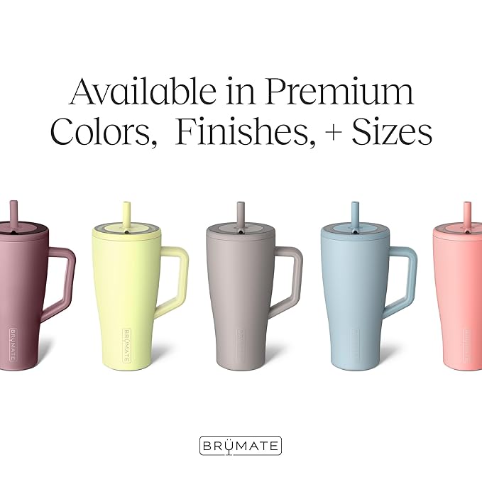BrüMate Era 30 oz Tumbler with Handle and Straw | 100% Leakproof Insulated Water Bottle Tumbler with Lid and Flexible SoftSip Straw | Made of Stainless Steel | Cup Holder Friendly | 30oz (Mist)