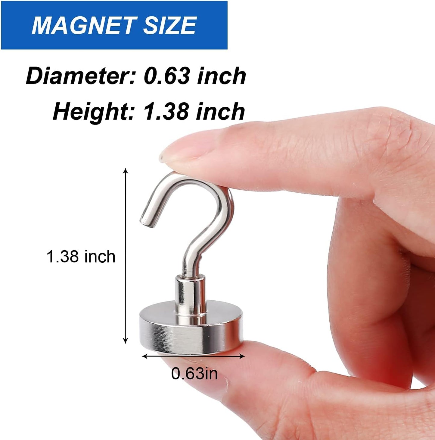 LOVIMAG Strong Magnetic Hooks, 30Lbs Magnetic Hooks Neodymium Magnets with Hooks for Refrigerator, Magnetic Cruise Hooks for Hanging, Classroom, Office, and Kitchen - Pack of 150