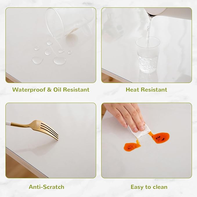 37 x 77 Inch Clear Table Cover Protector, Clear Table Protector for Dining Room Table, 1.5mm Plastic Table Cover, Waterproof Table Pad for Kitchen, Office