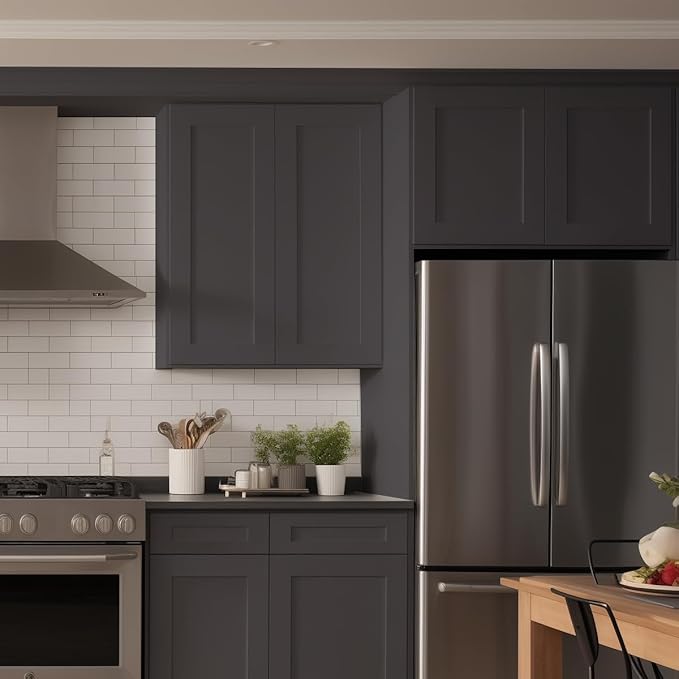 Wall-Mounted Cabinet – Solid Wood Shaker Style Medicine Cabinet with Adjustable Shelves & Soft-Close Doors for Bathroom, Kitchen, and Office Storage (Pebble Gray, 39" W x 12" D x 36" H)