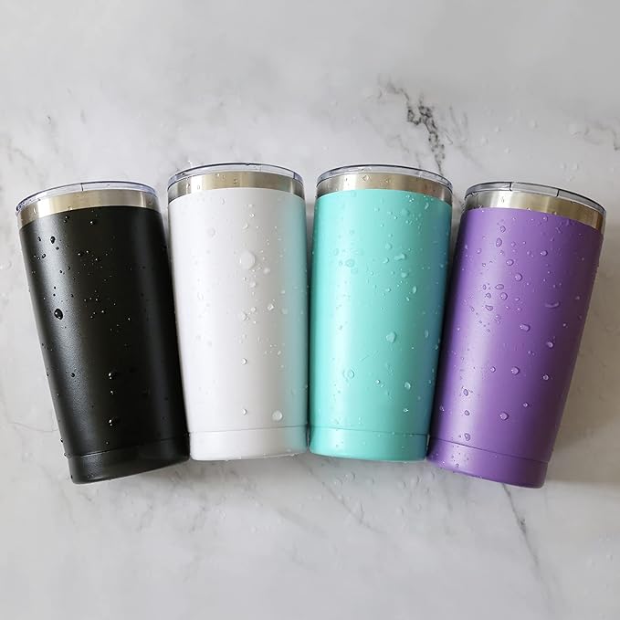 20oz Tumbler Vacuum Insulated Travel Mug with Lids, Stainless Steel Double Wall Thermal Coffe Cup for Home, Office, Outdoor Suitable for Vehicle Cup Holders