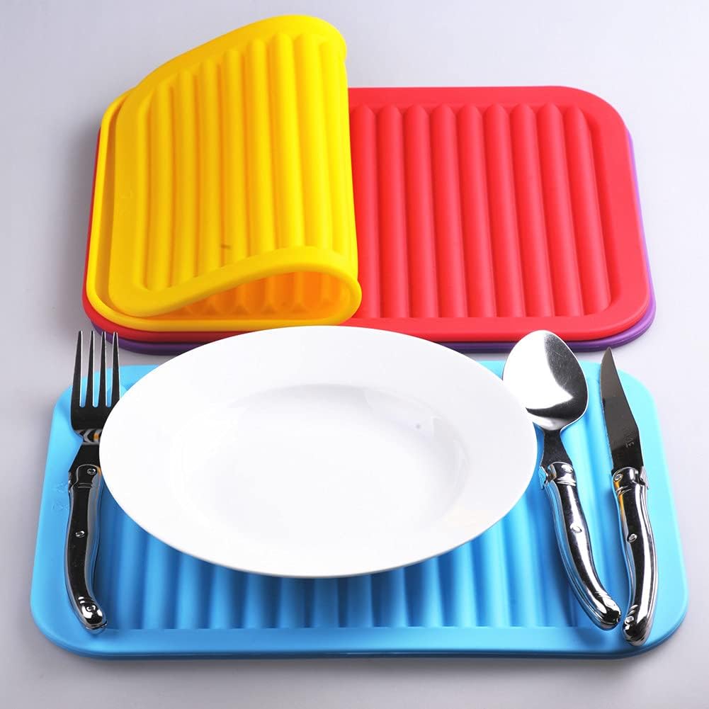 Smithcraft Silicone Trivets Mats for Hot Dishes and Hot Pots, Hot Pads for Countertops, Tables Pot Holders Spoon Rest Small Drying Mats Set of 2 Color Purple
