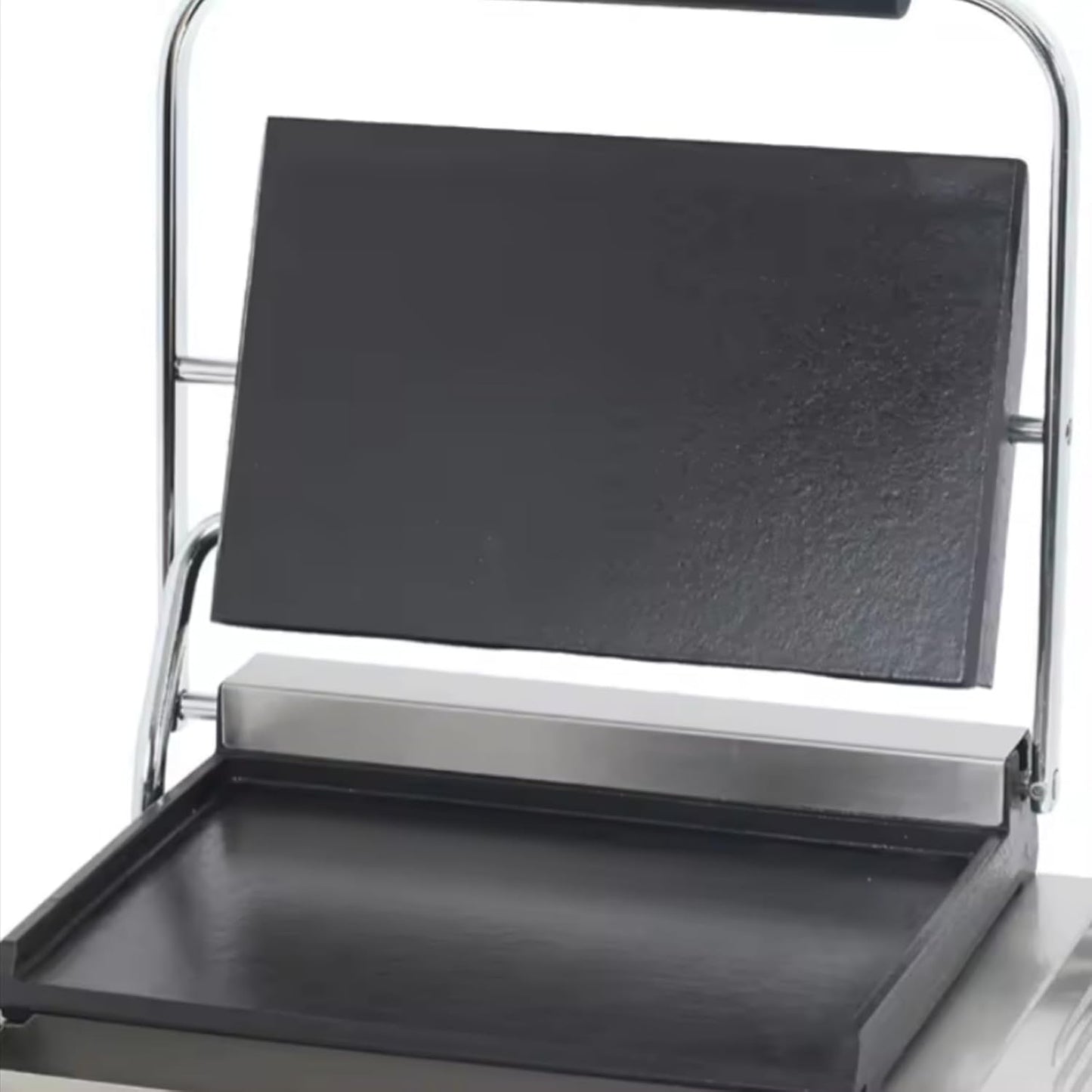 Commercial Panini Press With Grooved Grill Sandwich Maker Machine Electric Contact Grill Single (Large Smooth Top&Bottom)