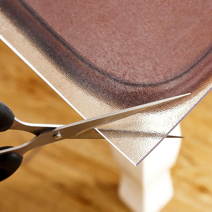 NECAUX Custom 42 x 91 Inch Frosted Table Cover Protector, 1.5mm Thick Wood Grain Transparent Table Pad Non-Slip Tablecloth Plastic Protective Pad for Dining Room Table Conference Table Meeting Table