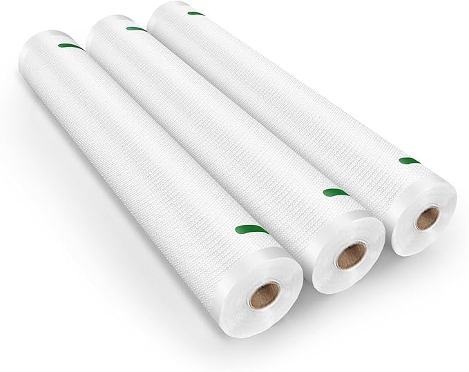 MAGIC SEAL Vacuum Sealer Bags, 3 Rolls 10’’ × 16.4’ Textured Vac Seal Bags for Food Storage or Sous Vide, BPA Free, Commercial Grade - NOT Work with MAGIC SEAL MS175 Vac Sealers