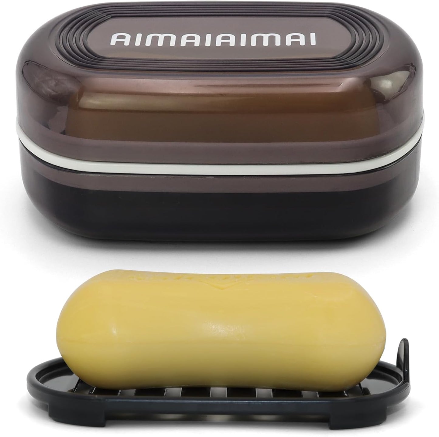 Travel Soap Container, Leakproof Soap Box, Travel Soap Holder with Removable Draining Layer, Portable Soap Case for Traveling, Camping, Gym (Black)