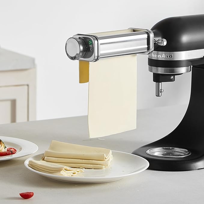 VEVOR Patsa Roller Attchemnt for KitchenAid Stand Mixer, Stainless Steel Pasta Maker Attachment, Pasta Maker Machine Accessory with 8 Adjustable Thickness Knob, KitchenAid Pasta Attachment by VEVOR