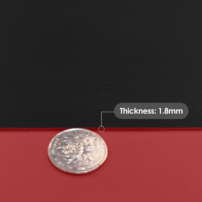 Leather Table Cover,1.8mm Thick,42x90 Inch Table Protector,Table Protector for Dining Room Table,Dining Table Cover,Table Sticker Cover.(Black+Wine Red,42x90)