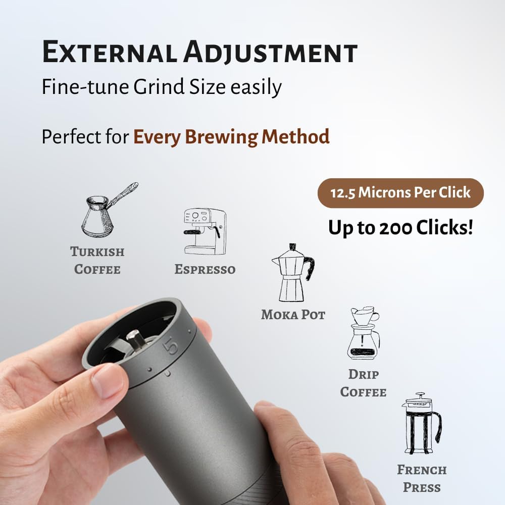 1Zpresso X-Ultra Manual Coffee Grinder-Pacific Blue, Well-built Sturdy Metal Body, Assembly Stainless Steel Burr, Numerical External Setting, Magnet Catch Cup, Faster Grind Efficiency Portable Mill…