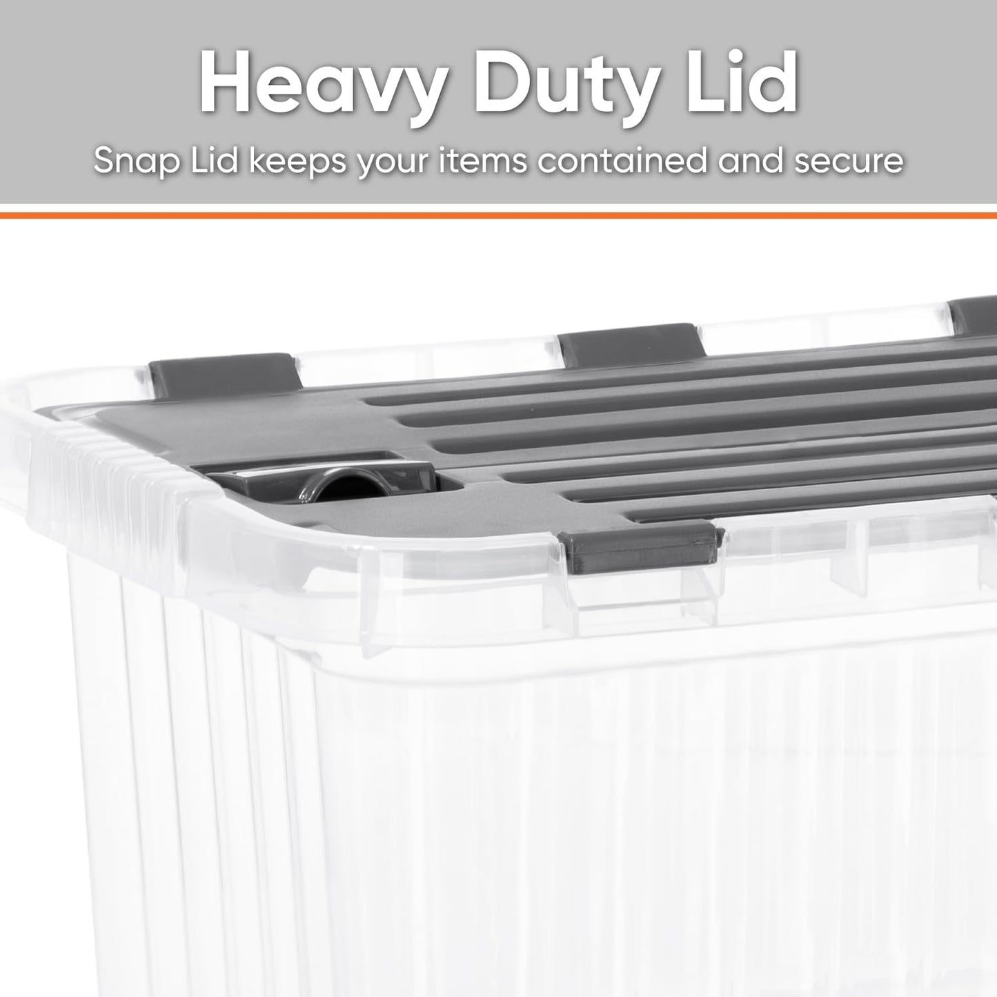 Superio Storage Bins with Lids, Clear Plastic Containers for Organizing, Stackable Totes, BPA Free, Odor Free, Organizer Boxes for Home, and Dorm (2 Pack, 20.25"x14"x14.6")
