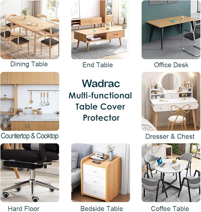42 X 90 inch Large Clear Plastic Tablecloth Vinyl Rectangle Wood Furniture Wipeable Table Cloth Protector Thick Countertop Protective Cover PVC Desk Dining Glass Tabletop Protection Pad Easy Clean